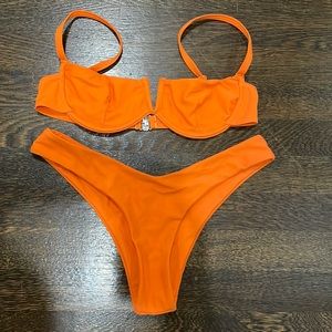 Underwire High Cut Neon Bikini Set